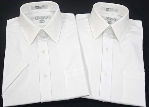 Slim Fit White Shirts - Short Sleeve TALL