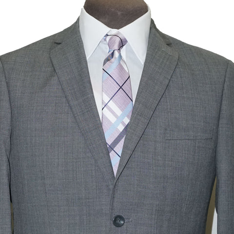 Slim Fit 2 Pant Wool Blend Suit - Light Grey
