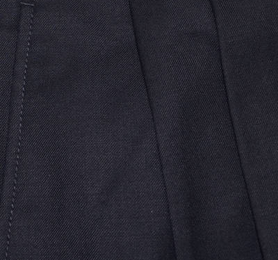 Washable Wool Blend Pleated Pants - Navy