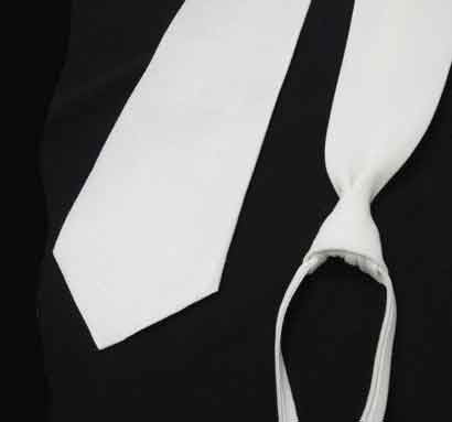 White Zipper Tie